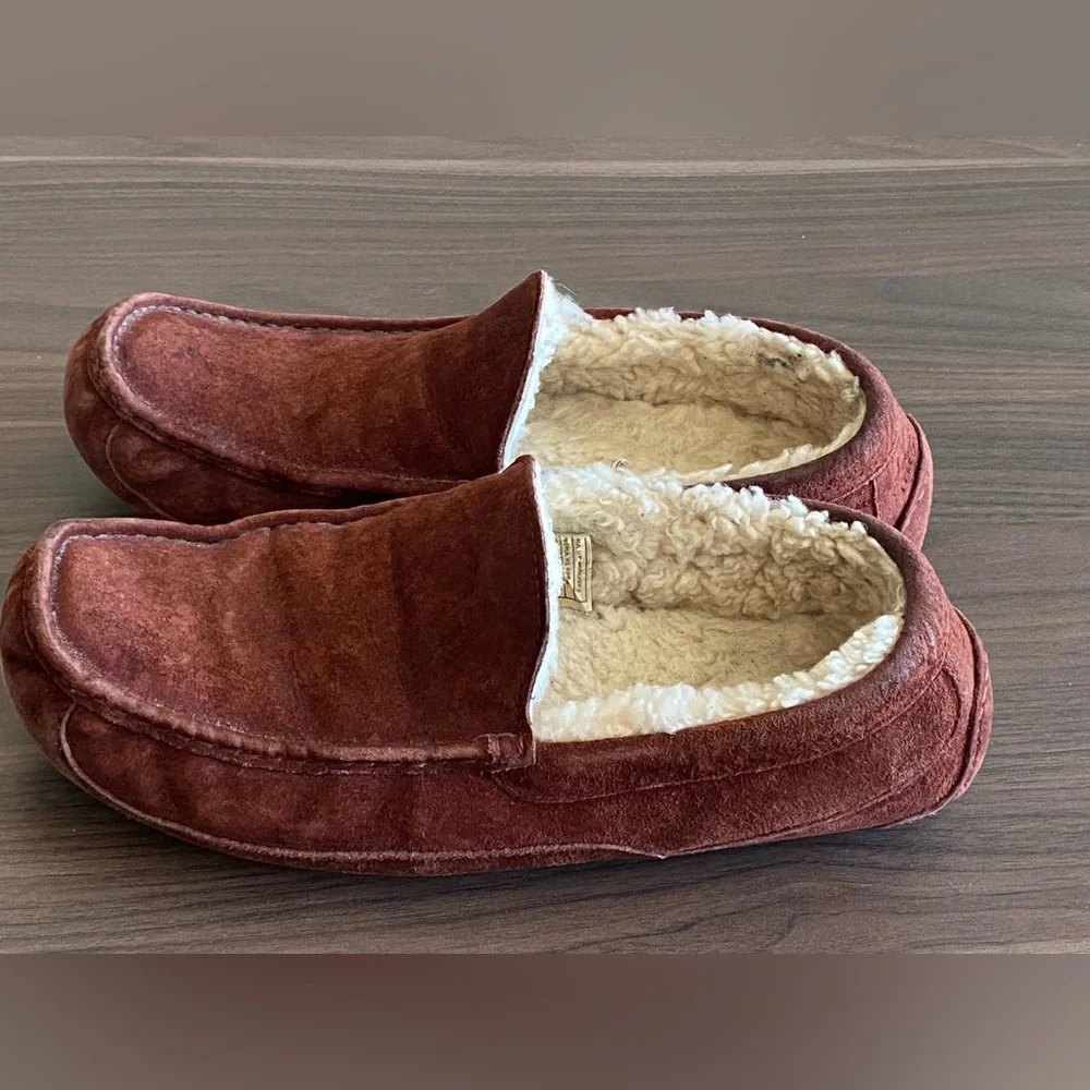 UGG Ascot Shoes Mens US 12 Suede Shearling Chestnut Slippers Loafers Nordstroms